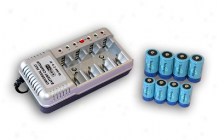 Combo: Tenergy T-1199b Universal Battery Charger + 4 C 5000mah  &4 D 10000mah Nimh Rechargeable Batteries