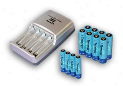 Combo: Tenergy T-3150 Smart Aa/aaa Nimh/nicd Battery Charger + 8 Aa & 4 Aaa Nimh Rechargeable Batteries