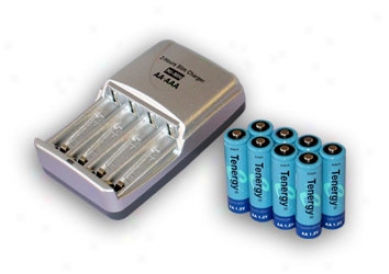 Combo: Tenergy T-3150 Smart Aa/aaa Nimh/nicd Battery Charger + 8 Aa 2600mah Nimh Rechargeable Batteries