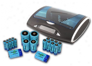Combo: Tenergy T9688 Universal Lcd Battery Charger + 22 Nimh Rechargeable Batteries (8aa/8aaa/2c/2d/2 9v)