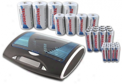 Combo: Tenergy T9688 Universal Lcd Battery Charger + 32 Premium Nimh Rechargeable Batteries (12aa/12aaa/4c/4d)