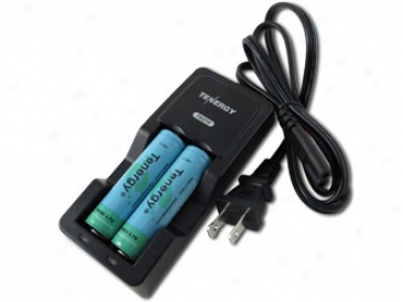 Combo: Tenergy Tn270 Li-ion 18650 Battery Charger + 2 Li-ion 18650 3.7v 2600mah W/ Pcb (button Top)