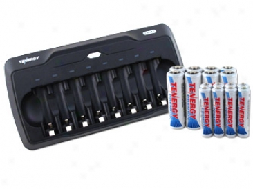 Combo: Tn157 8-bay Aa/aaa Nimh Battery Charger + 8 Aa & 8 Aaa Premium Batteries