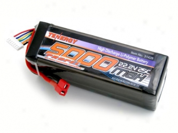 Tenergy 22.2v 5000mah 25c Lipo Battery Pack W/ Dean Connector