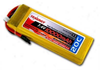 Tenergy 7.4v 10000mah 20c Lipo Battery Pack For Rc Car W/deans Connector (limited Stock)