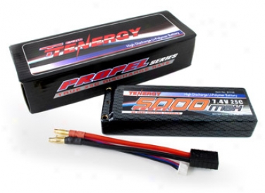 Tenergy 7.4v 5000mah 25c Lipo Hard Case Battery Pack Fo rRc Cars