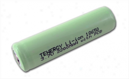 Tenergy Li-ion 18650 Cylindrical 3.7v 2200mah Buton Head Rechargeable Battery W/ Pcb