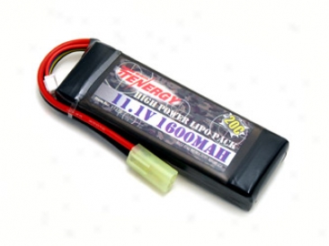 Tenergy Lipo 11.1v 1600mah 20c Airsoft Battery Pack W/ Mini Tamiya Connector