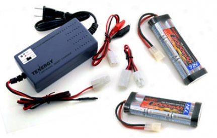 Two 7.2v 3000mah Fllat Nimh Hiyh Power  Battery Packs With Tamiya Connectors + Smary Universal Charger For Nimh / Nicd Battery Pack 7.2v - 12v 1.8a