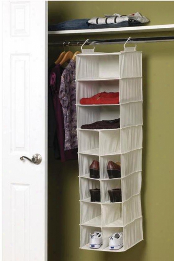 "3-shelf 10-pocket Organizer - 46.5""hx12""w, Ivory"