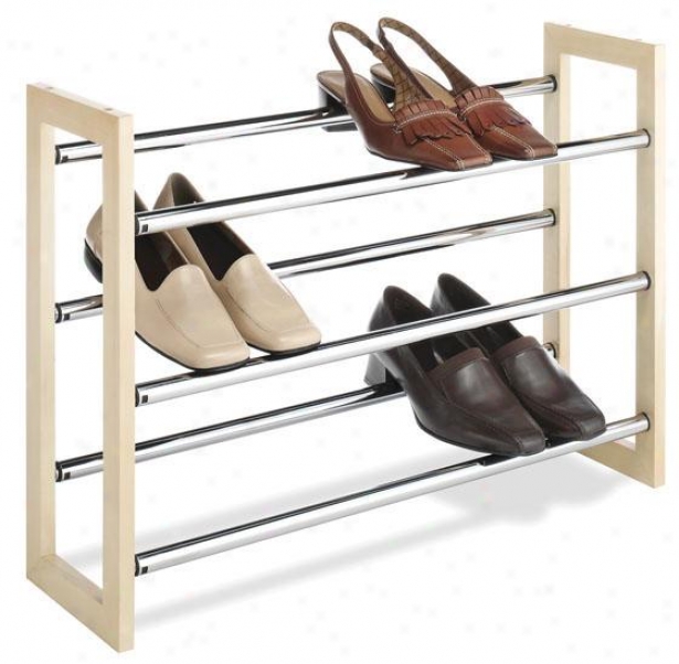 "3-tier Expand/stack Shoe Rack - 18""hx25""wx7""d, Silver"