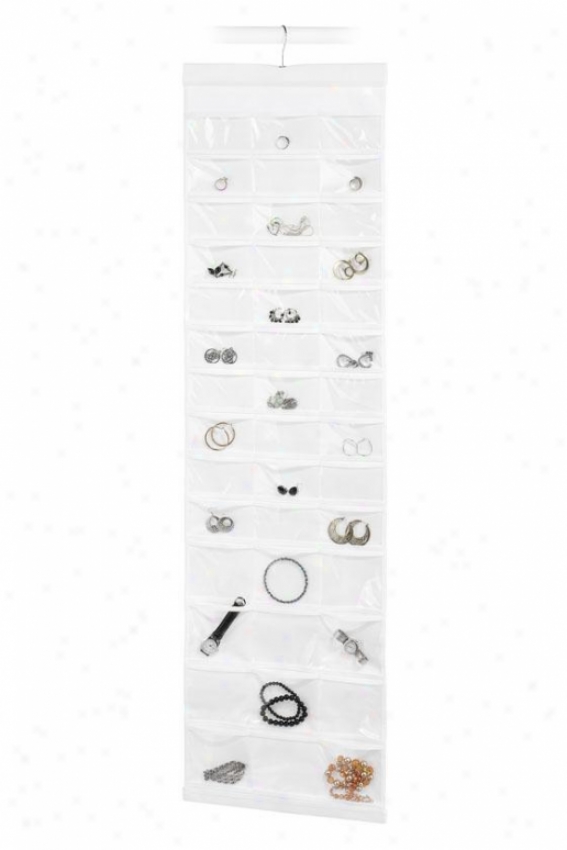 "84-pocket Jewelry File - 48""hx14""wx2""d, White"