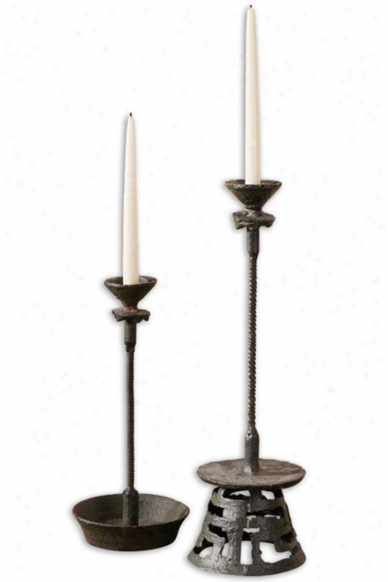 Abdon Candleholders - Set Of 2 - Set Of 2, Black