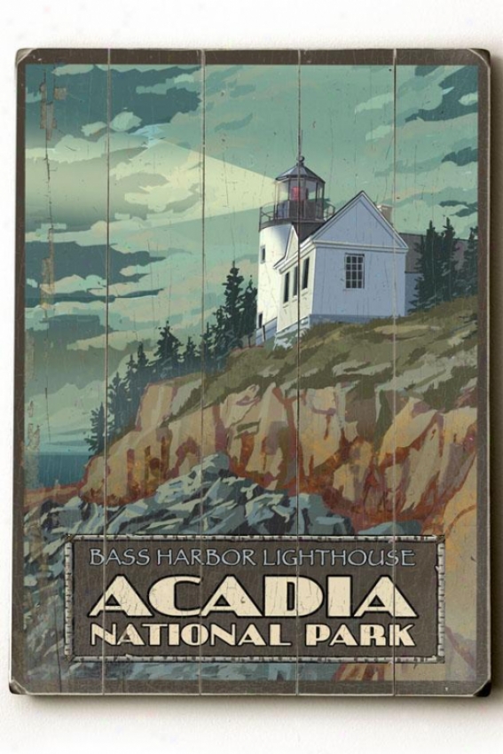 "acadia Natkonal Park Wooden Sign - 20""h X 14""w, Multi"