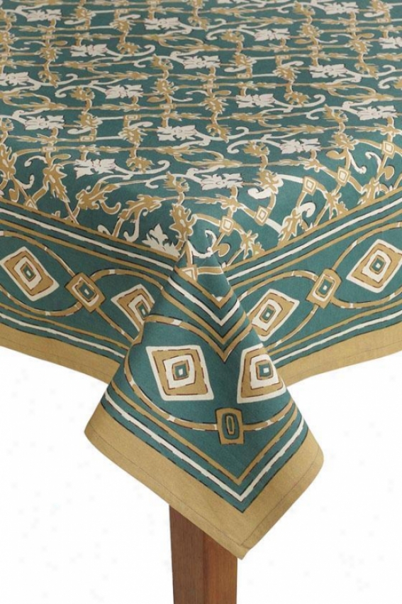 Acanthus Tablecloth - Acanthus Design, Green