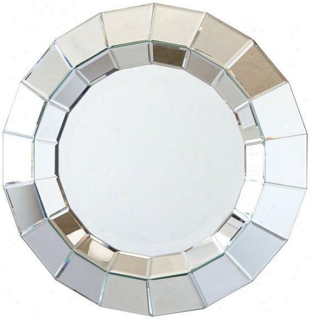 "ainsworth Round Beveled Wall Reflector - 28.5""d, Silver"