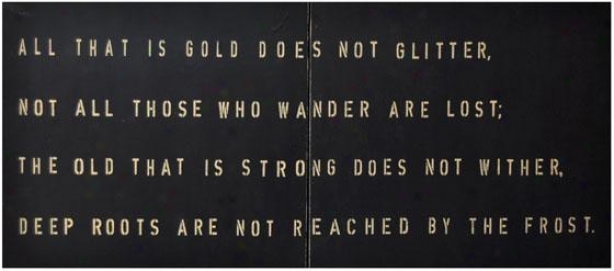 "all That Is Gold Wooden Sign - 44 X 20"", Black"