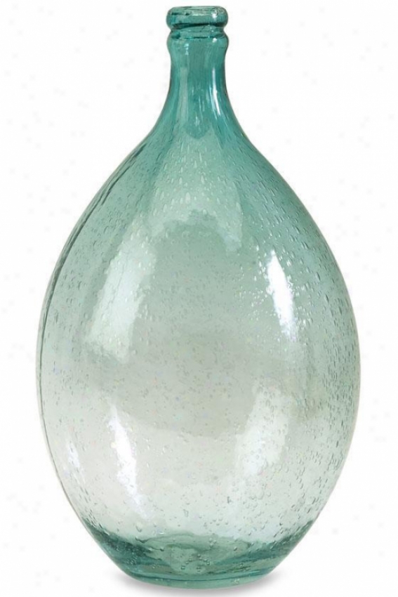 "amadour Bubble Glass Bottle - 13.5""hx7.5""d, Blue"