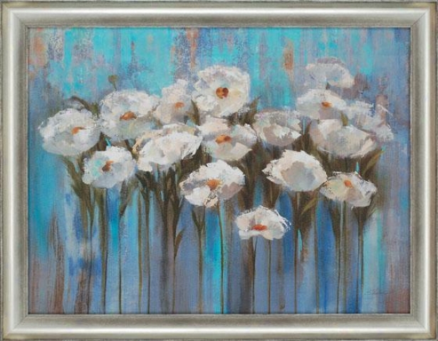 "anemones By The Lake Wall Art - 35""hx45""w, Blue"