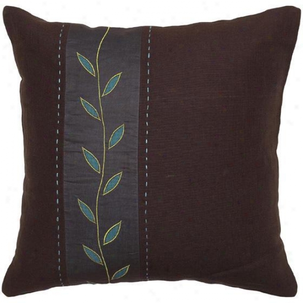 "aqua Grdon Pillows - Set Of 2 - 18""x18"", Chocolate Brown"