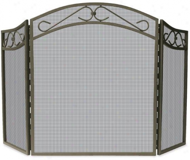 "arch Top Fireplace Screen - 33""hx52""wx2""d, Bronze"