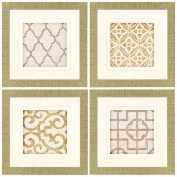 Archives Wall Art - Set Of 4 - Set Of 4, Beige