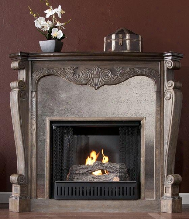 Arthur Fireplace - Gel Frieplace, Burnt Oak/gray