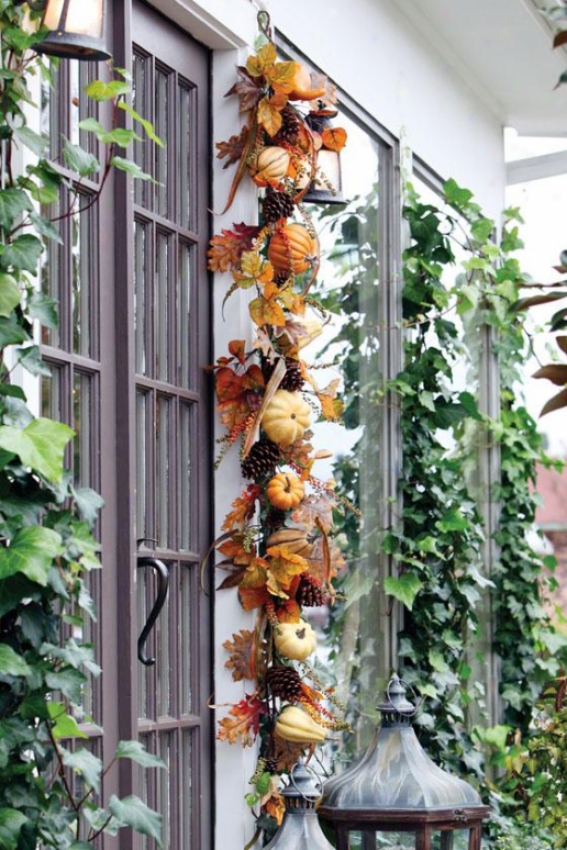 Autumn Gathering Garland - Garland 6ft, Orange