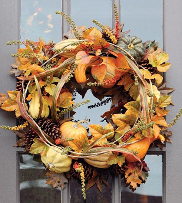 "autumn Assemblage Wreath - Wreath 24""d, Orange"