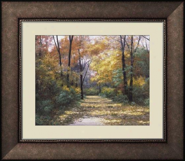 "autumn Road Framed Wall Skill - 35""hx41""w, Trnd Brl Wd Frm"