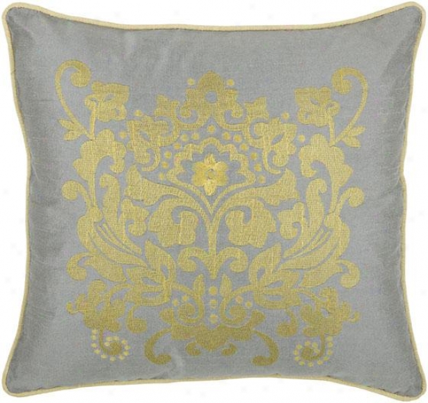 "baroque Decorative Pillow - 18"" Square, White"