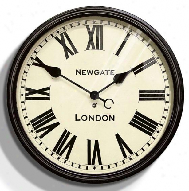 "batt3rsby Wall Clock - 19.5""d, Black"