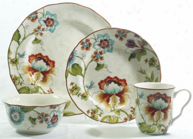 Bella Vista 16-piece Dinnerware Set - 16 Pc Set, Floral Multi