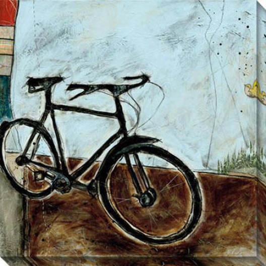 "bicycle I Canvas Wall Art - 40""hx40""w, Blue"