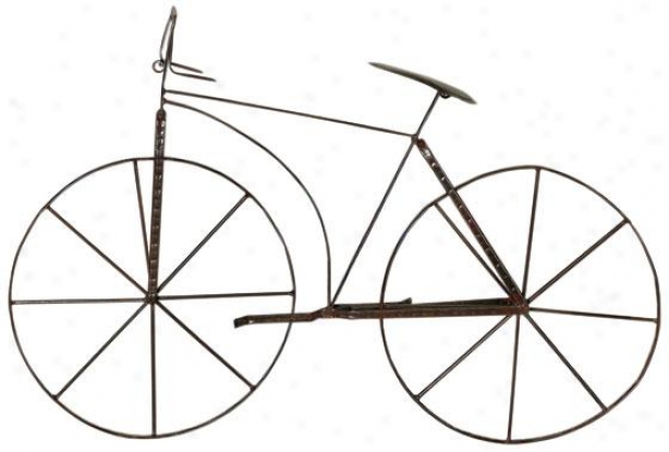 "bicycle Wall Sculpture - 2.5""hx39.5""w, Brow"