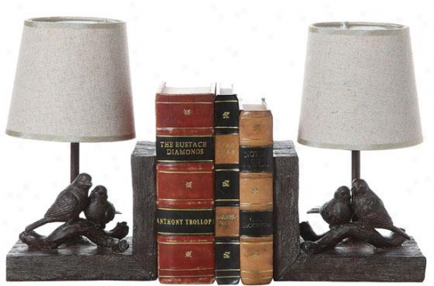 "bird Lamp Boikends - Set Of 2 - 10""hx12.5""wx5""d, Brown"