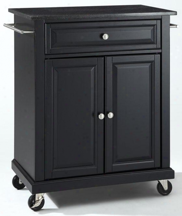 "black Kitchen Cart - 36""hx28""wx18""d, Black Granite"