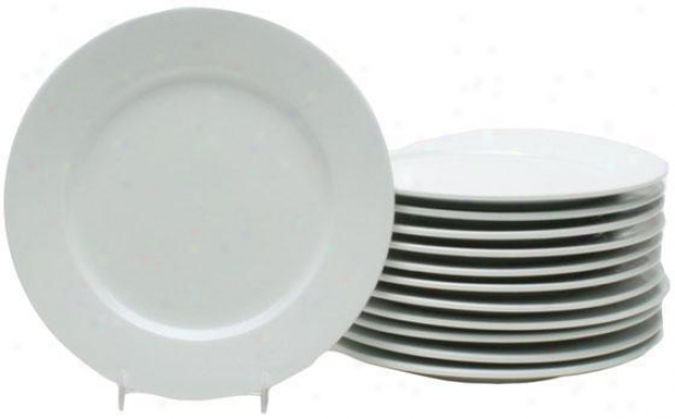 Blanco Appetizer Plates - Set Of 12 - 12 Piece Set, Pale