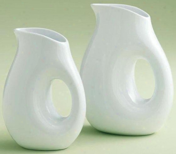 Blanco Pitchers - Set Of 2 - Set Of 2, White