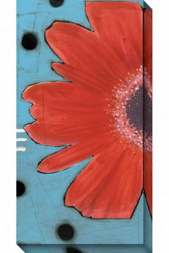 Dismal And Red Flower I Canvas Wall Art - I, Blue