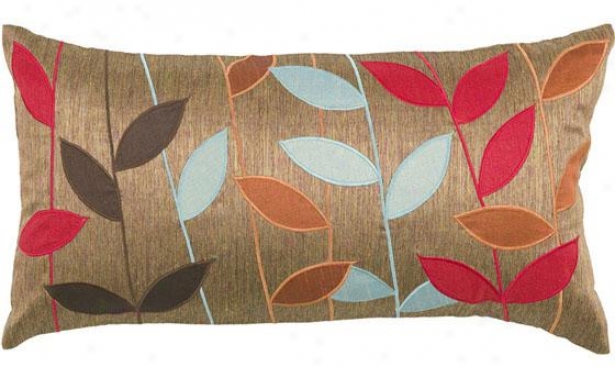 "bold Leaves Pillow - 11""h X 21""w, Brown"