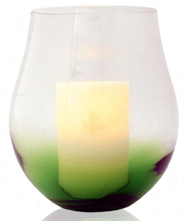 "bordeaux Flameless Hurricane Candle - 11h X 9w X 9""d, Green"