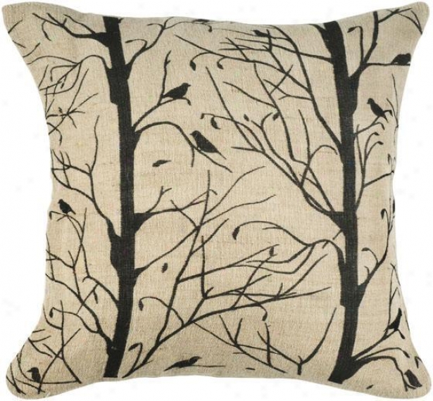 "branches Pillow - 18"" Square, Black"