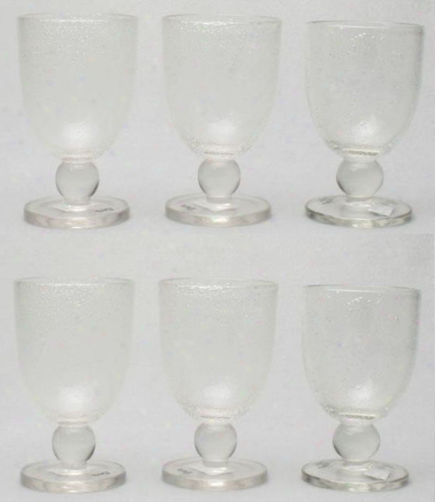 Bubble Glass Goblets - Set Of Six, Clear