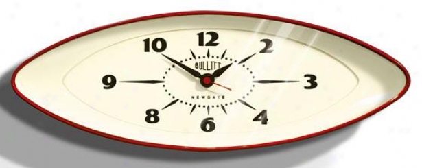 "bullitt Wall Clock - 6.5h X 17.5x3""d, Red