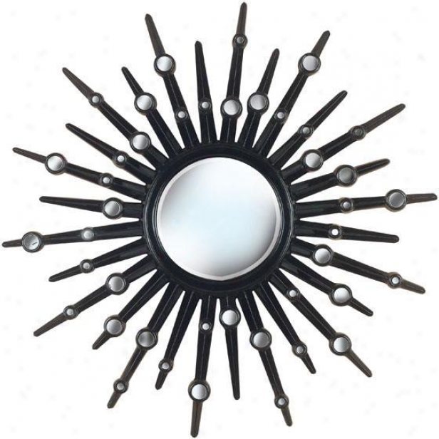 "burst Wall Mirror - 41""d, Black"