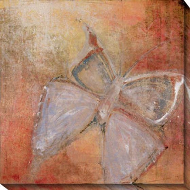 "butterfly Canvas Wall Art - 40""hx40""w, Pink"