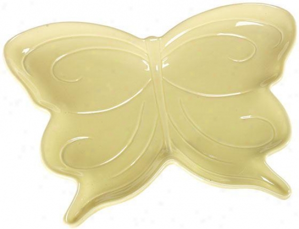 "butterfly Large dish - 10.5""hx13.5""w, Yellow"