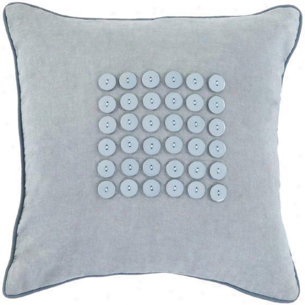 "buttons Pillows  - Sett Of 2 - 18""x18"", Aquamarine/aqua"