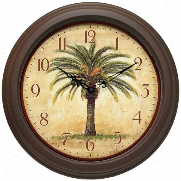 "cabana Resin Wall Clock - 12""diameter, Brown"